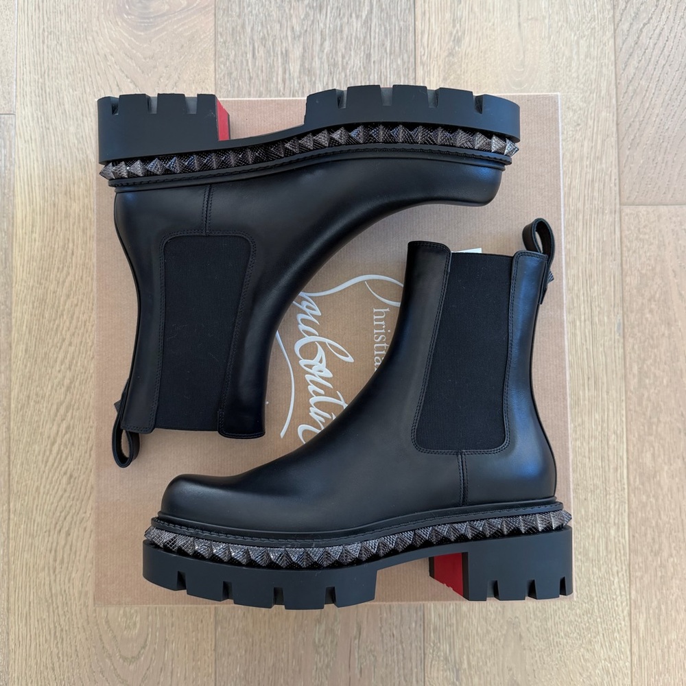 Christian Louboutin St Emilia Pyraclou studded leather Chelsea boots